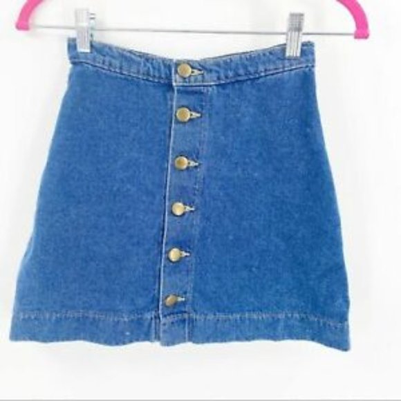 American Apparel denim button a-line mini skirt - Picture 1 of 3